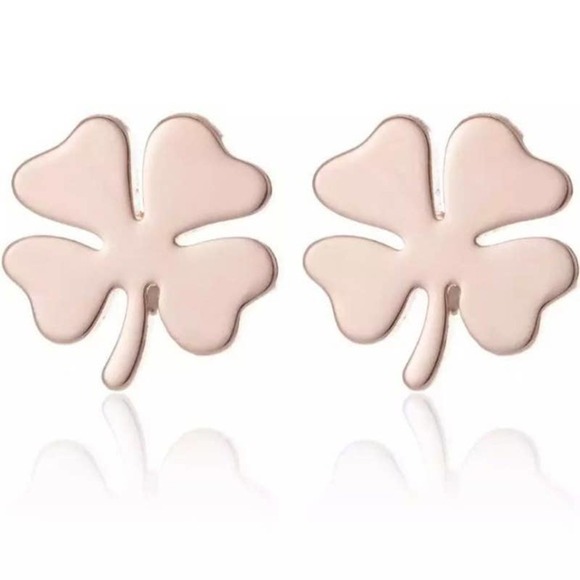 Deja Vu Kreations Jewelry - Rose Gold Four Leaf Clover Earring Pair